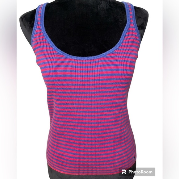 Tommy Hilfiger, Red and Blue Stripe Sweater Tank Top, Size M - Picture 1 of 3